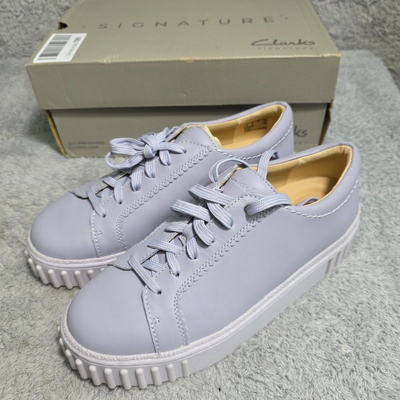Clarks Shoes - Clarks Mayhill Walk Lilac Purple Leather Platform Sneakers Womens 8M NEW